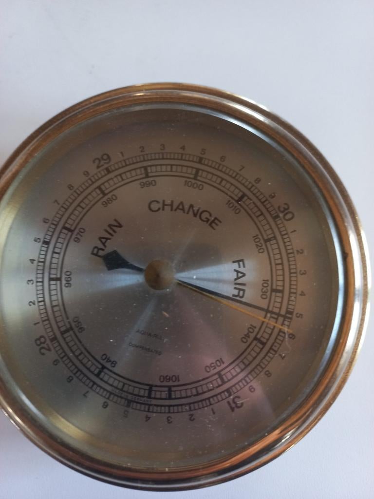 Koperen barometer, Audio, Tv en Foto, Weerstations en Barometers, Ophalen of Verzenden