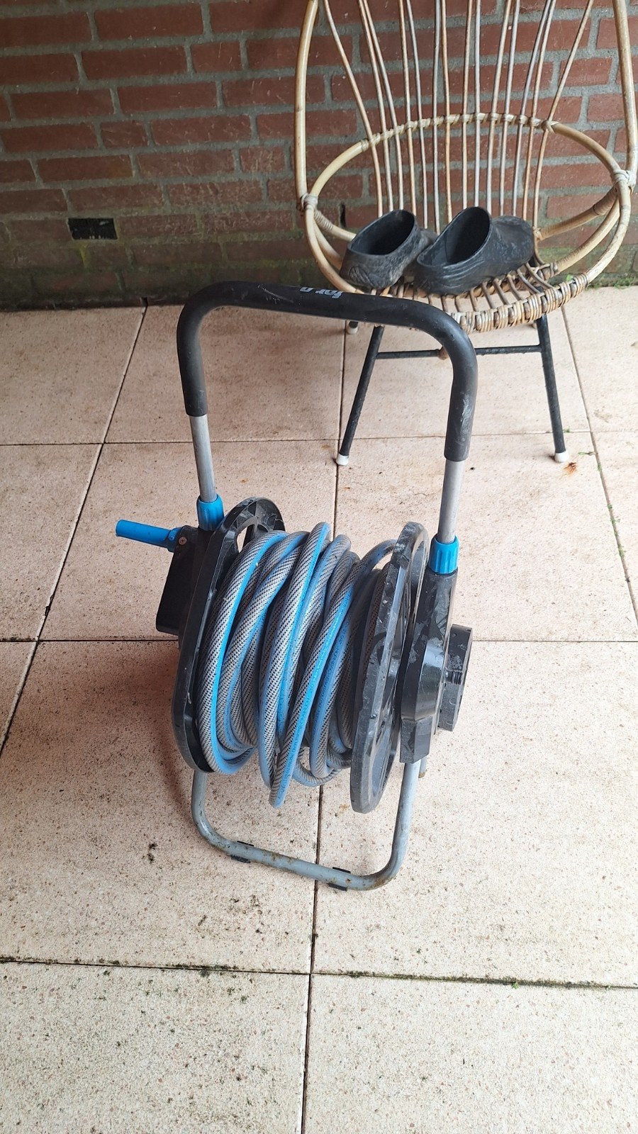 25 meter tuinslang + haspel, Ophalen, Gebruikt, Tuinslang