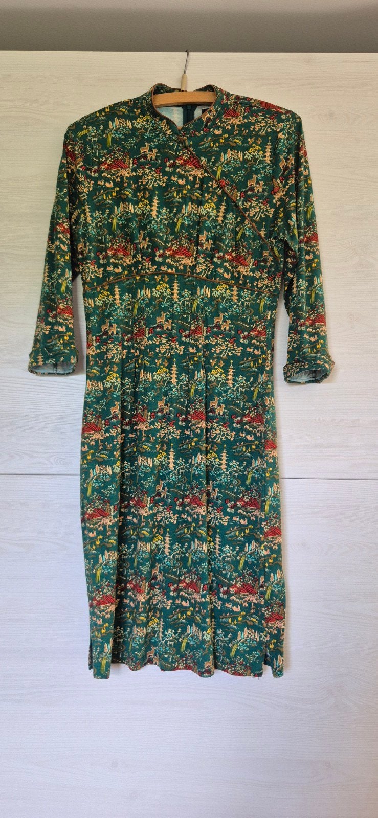 Jurk met oosterse print van King Louie, maat M, Maat 38/40 (M), Meerkleurig, Ophalen of Verzenden, Zo goed als nieuw