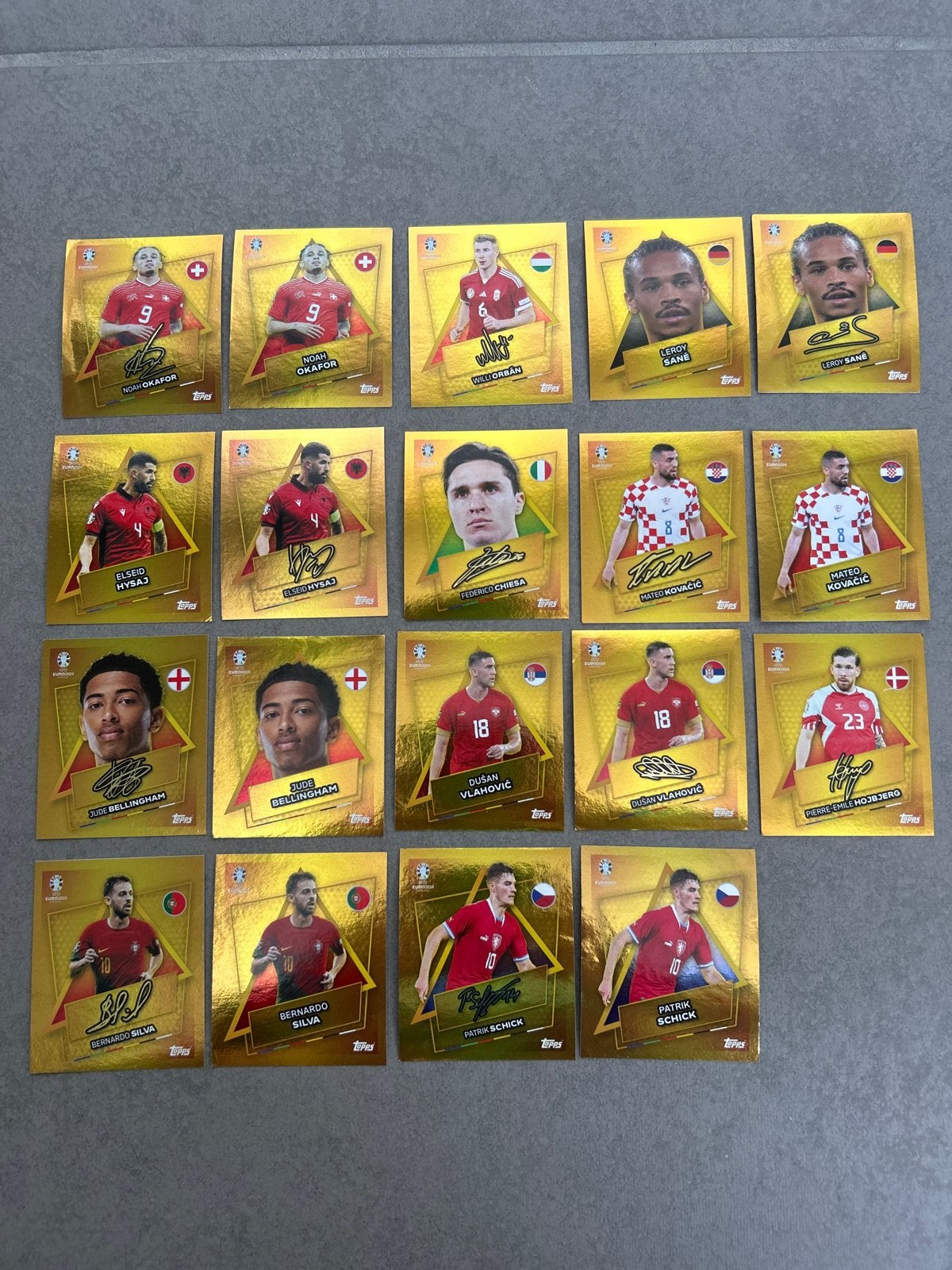 Topps EK 2024 SP Voetbal stickers- Gouden Limited E, Ophalen of Verzenden, Zo goed als nieuw, Buitenlandse clubs, Spelerskaart