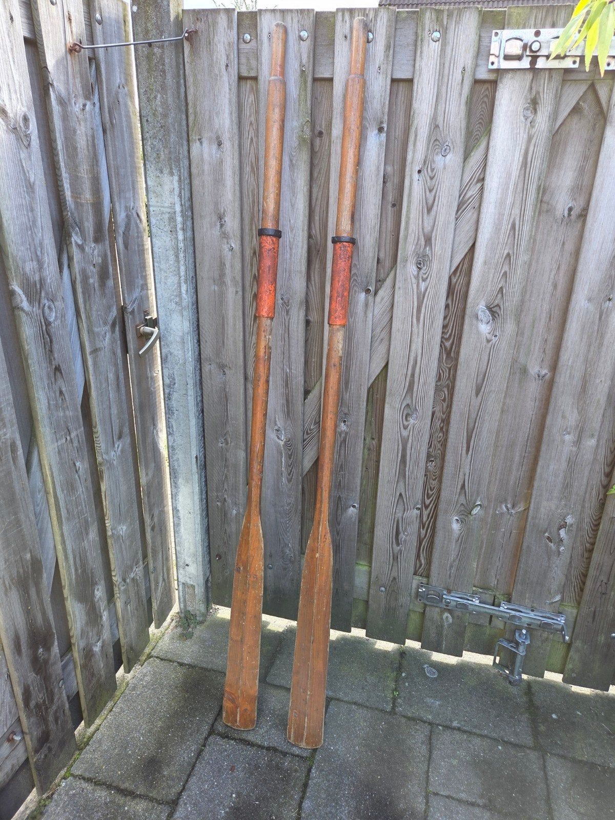 Houten peddels - 182 cm lang, Watersport en Boten, Ophalen, Gebruikt, Enkelbladige peddel