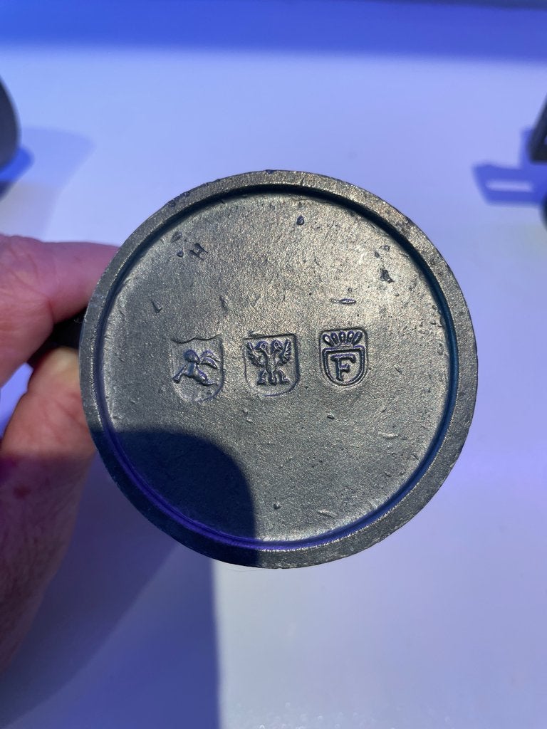 Mooie set antieke tinnen maatbekers (5-delig), Ophalen