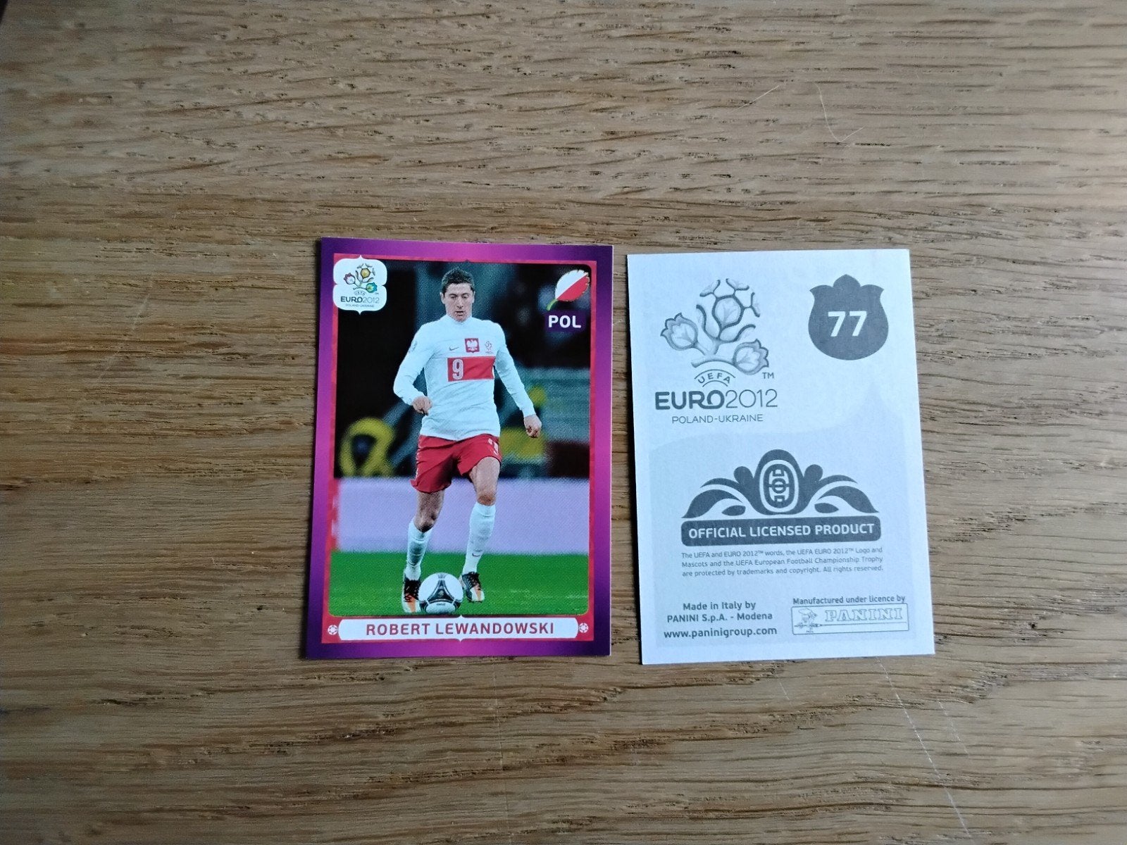 Robert Lewandowski Panini EURO 2012 Sticker nummer 77, Ophalen of Verzenden, Zo goed als nieuw, Poster, Plaatje of Sticker
