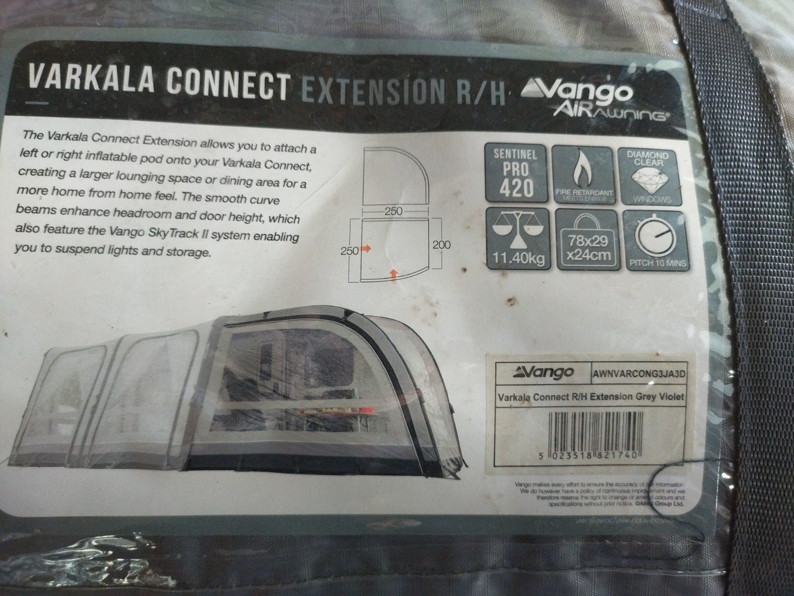 Vango Varkala Connect Extension R/H - Grijs Violet, Ophalen, Nieuw, Polyester, Overige merken