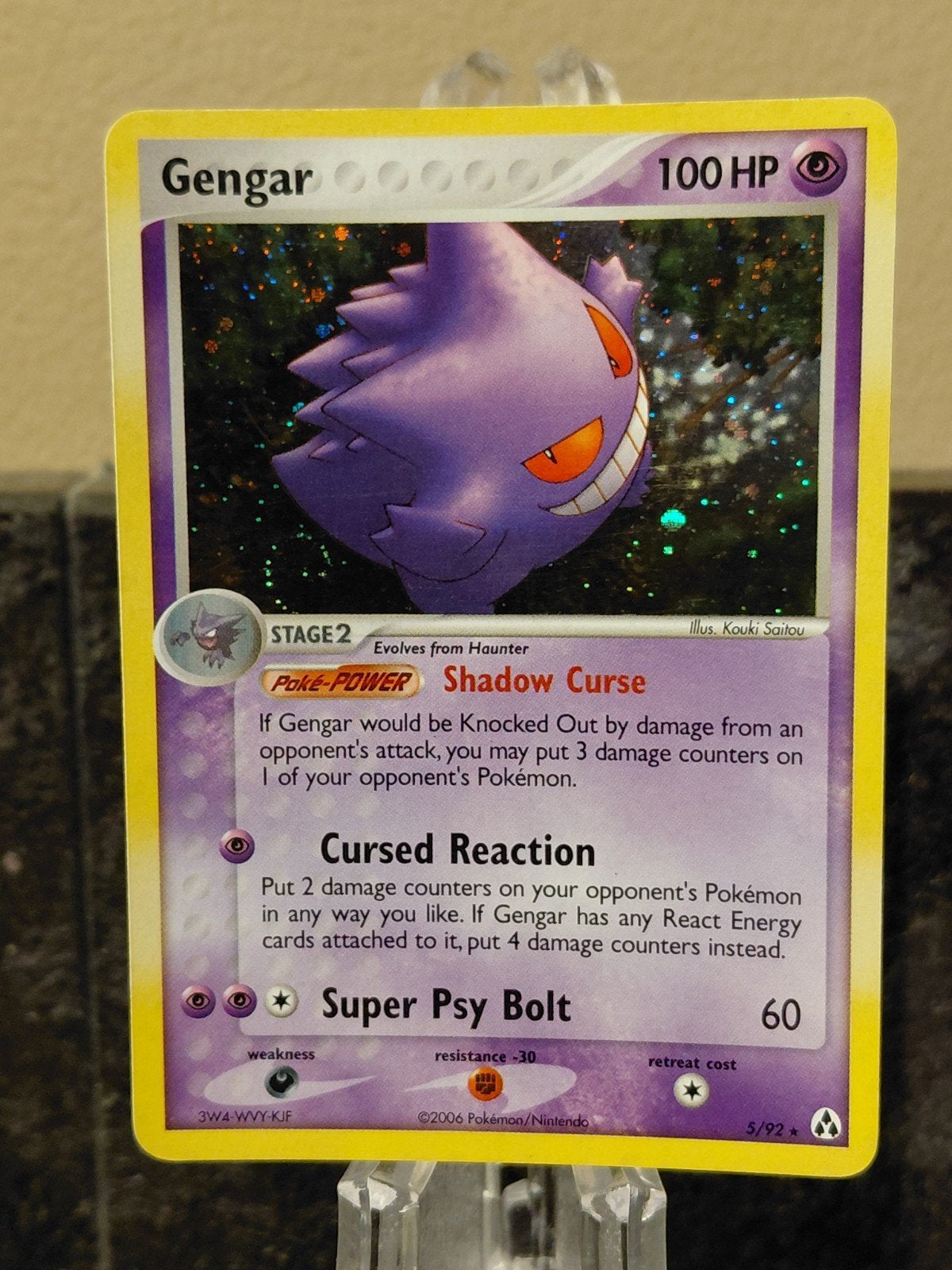 Gengar Holo Rare Pokémon Kaart - EX Legend Maker 5/92, Ophalen of Verzenden, Zo goed als nieuw, Losse kaart, Foil
