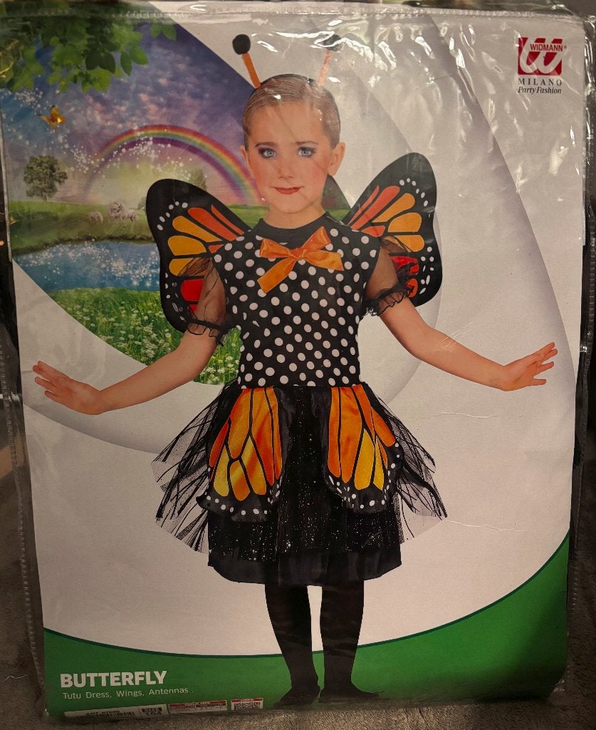 Vlinder kostuum kind maat 104 / Leuk voor Carnaval, Verzenden, Zo goed als nieuw, 104 of kleiner, Jongen of Meisje