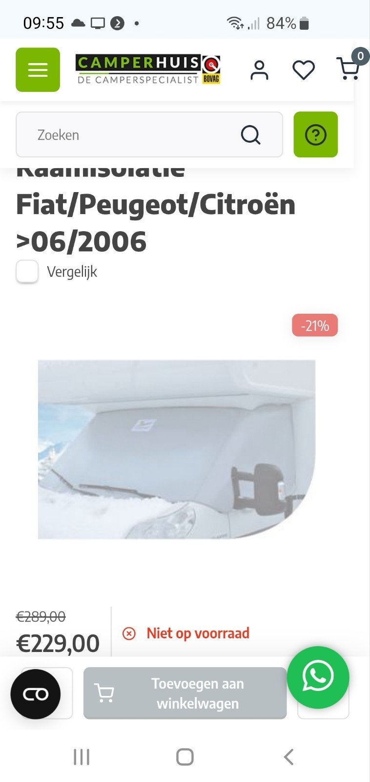raamisolatie camper nieuw., Caravans en Kamperen, Ophalen of Verzenden, Nieuw