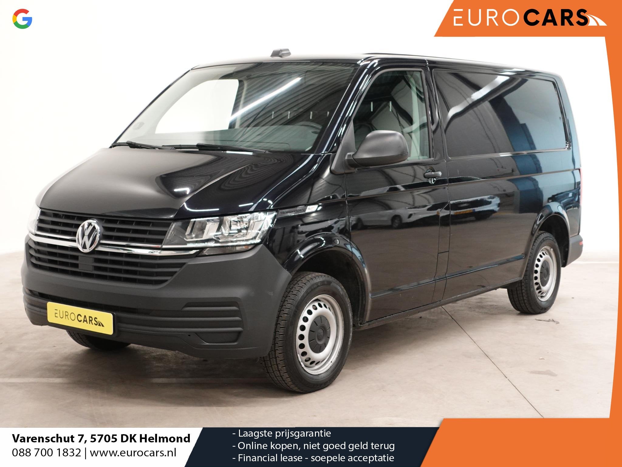 Volkswagen Transporter 110PK L1H1 Airco Cruise Control Trekh, Auto's, Bestelauto's, Voorwielaandrijving, Stof, Gebruikt, Zwart