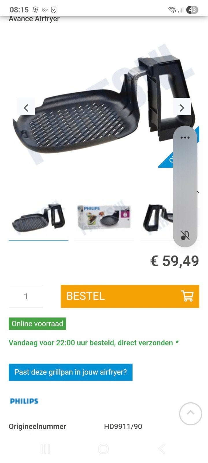 Philips Airfryer Grillpan HD9911/90 - Nieuw, Ophalen, Nieuw