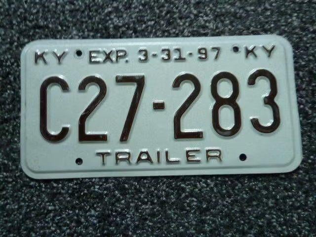 Kentekenplaat licenseplate Kentucky Trailer no. 2 USA, Verzenden, Gebruikt, Auto's