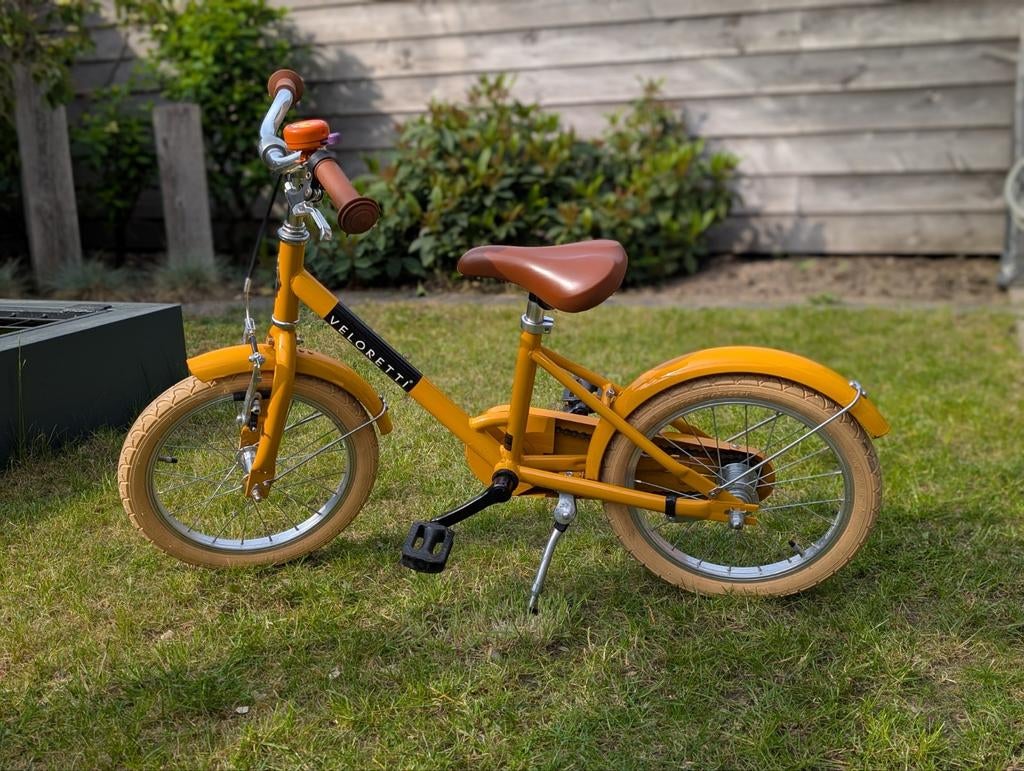 Veloretti Maxi 16 inch - Geel - Zo goed als nieuw!, Ophalen, Terugtraprem, Zijwieltjes, 16 tot 20 inch