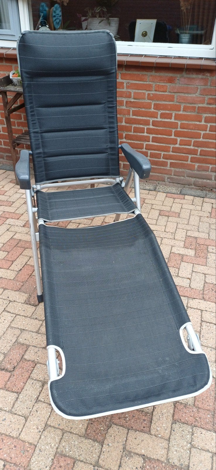 standen stoel met voetensteun, Tuin en Terras, Tuinstoelen, Ophalen, Zo goed als nieuw, Aluminium, Verstelbaar