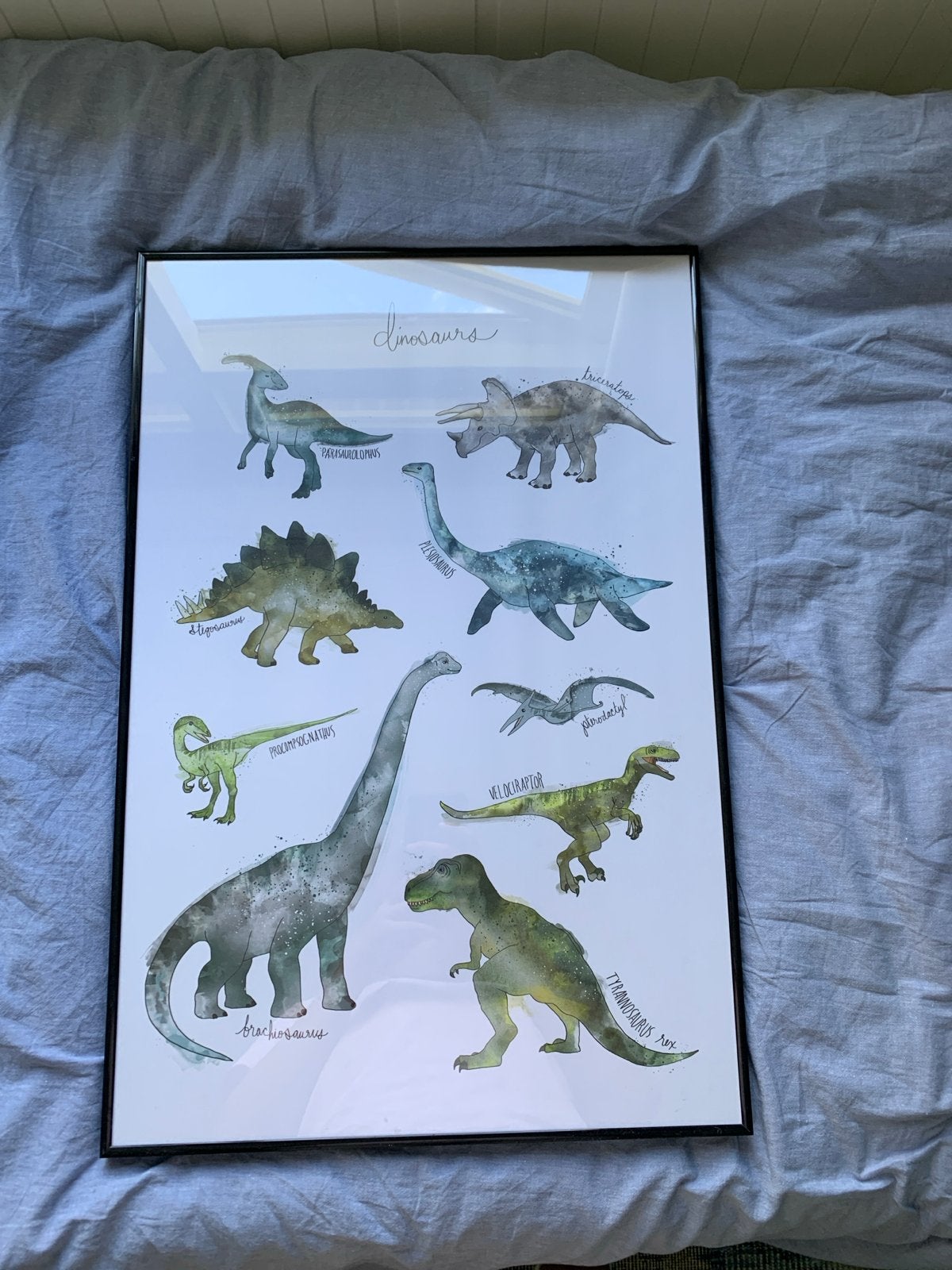 Dinosaurus Poster met Lijst - Perfect voor Kinderkamer, Huis en Inrichting, Woonaccessoires | Schilderijen, Tekeningen en Foto's