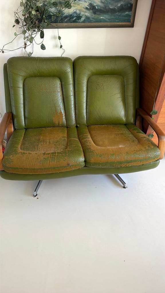 Superleuk vintage bankje (wsl carl straub), Ophalen, Gebruikt, Vintage, Tweepersoons