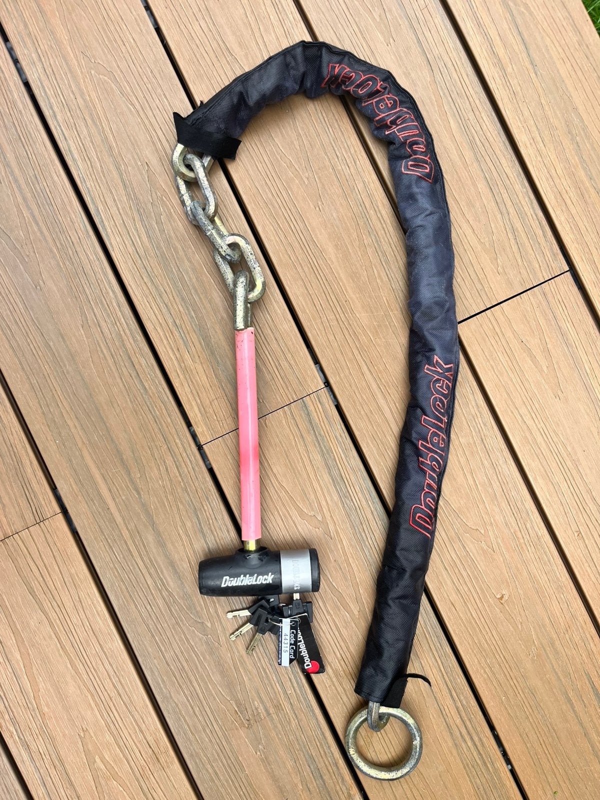 Doublelock ketting (wheel slot), Ophalen of Verzenden, Zo goed als nieuw, Kettingslot