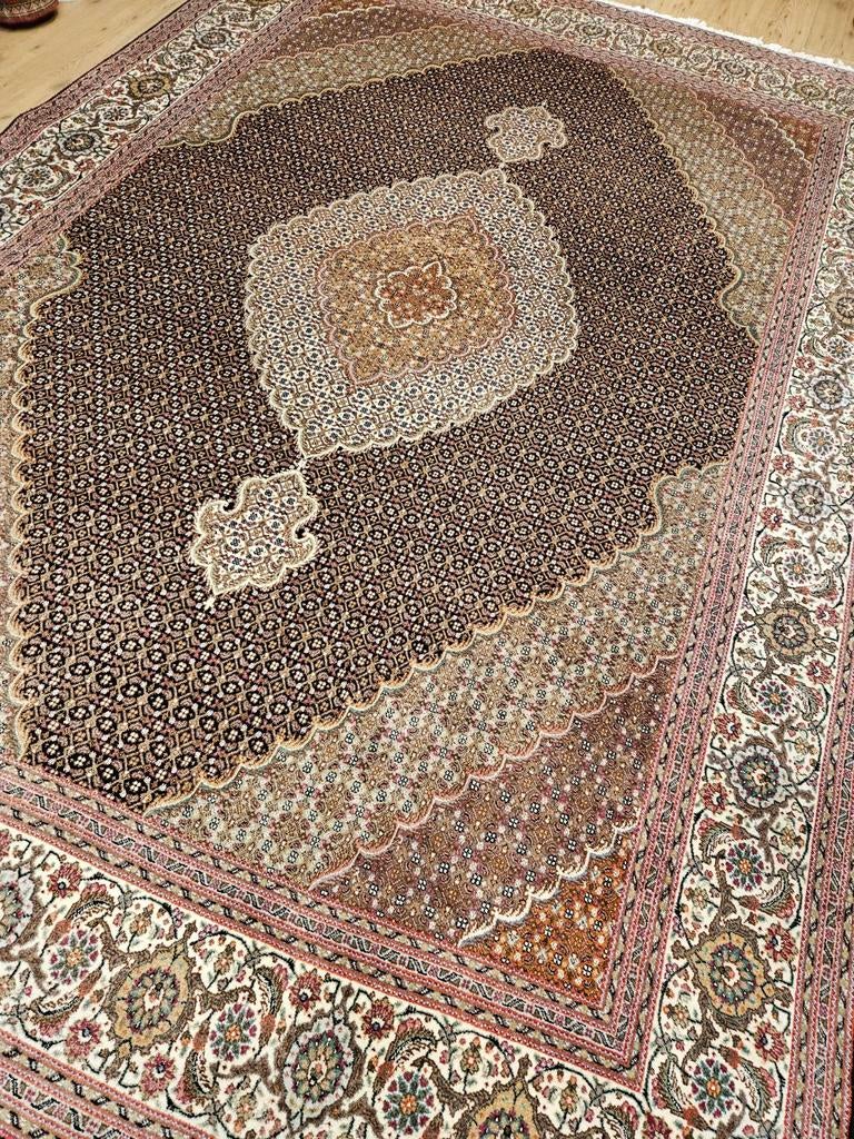 Vintage handgeknoopt perzisch tapijt tabriz 356x244, Info@SlatsAntiek.nl, Tweedehands, Perzisch, 200 cm of meer