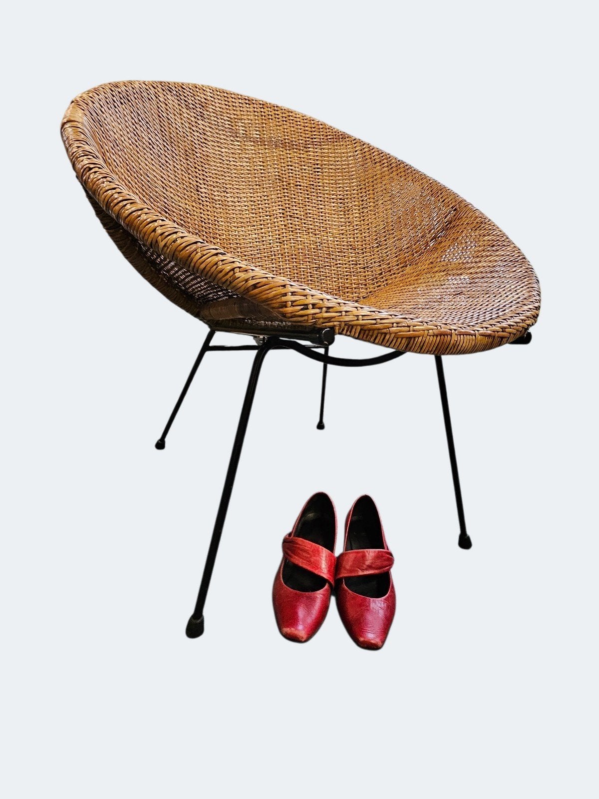 Vintage rotan stoel - Kringloop Wageningen, Ophalen, Gebruikt, Onbekend, Metaal