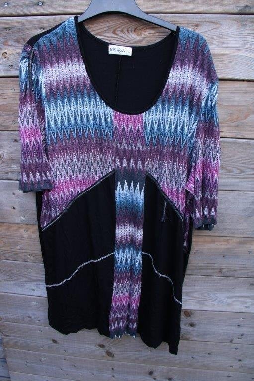 Jurk zwart/ blauw/ wijnrood Ulla Popken mt 50/52 Vaste prijs, Blauw, Jurk, Ulla Popken, Ophalen of Verzenden
