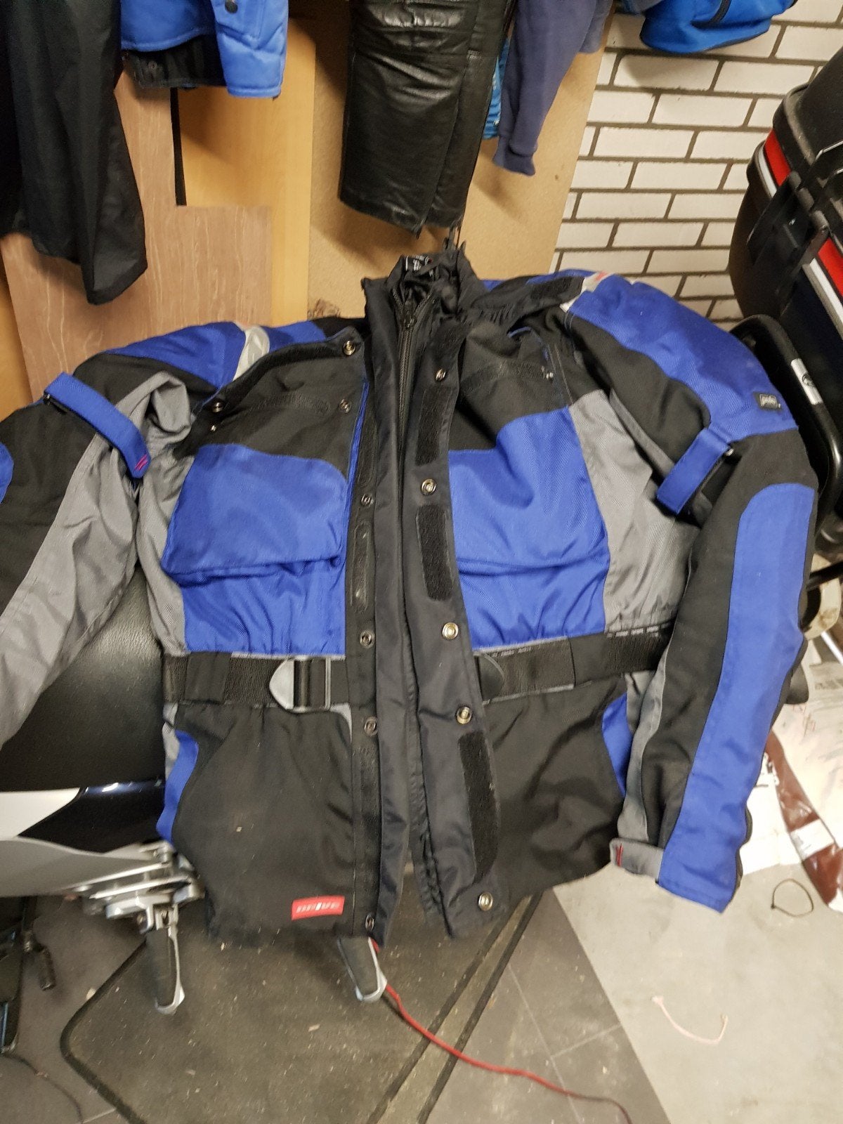 Polo Motorjas Heren XL - Blauw/Zwart/Grijs Textiel, Motoren, Ophalen, Jas | textiel, Heren, Polo