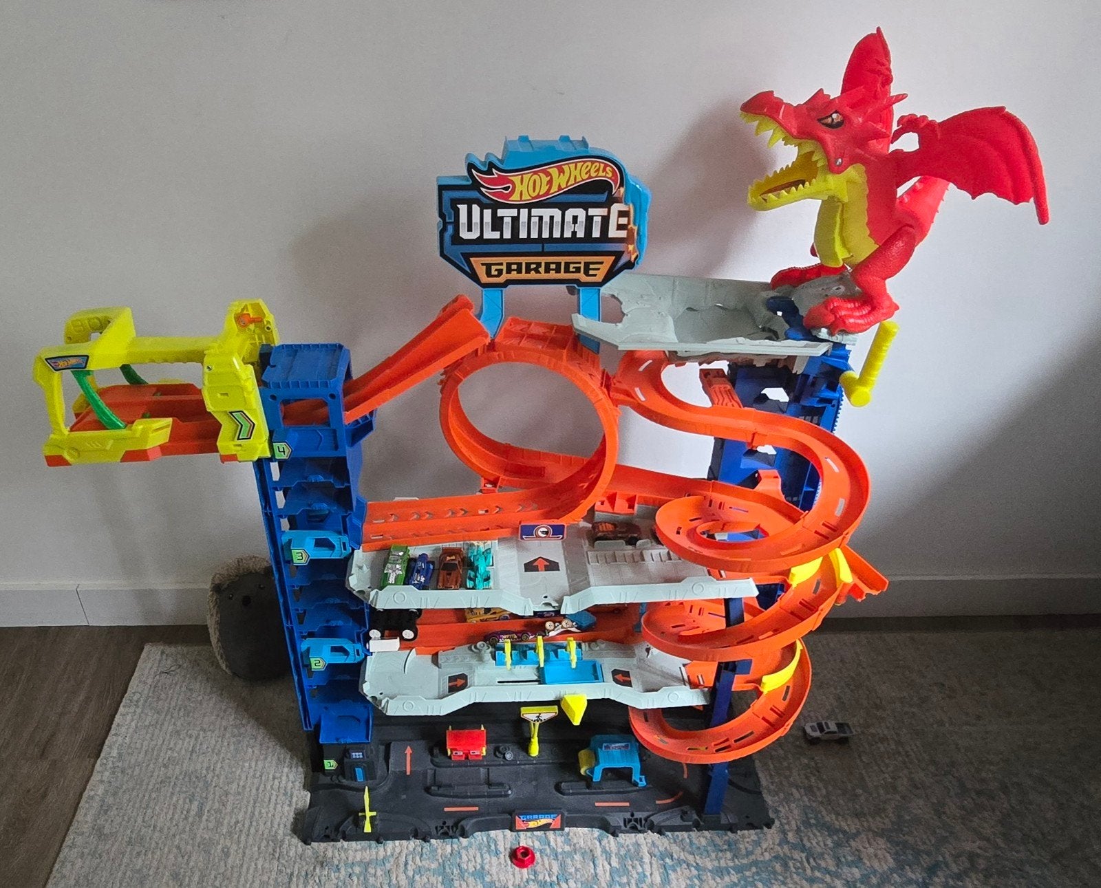 Hot Wheels Ultimate Garage met draak, Ophalen, Zo goed als nieuw