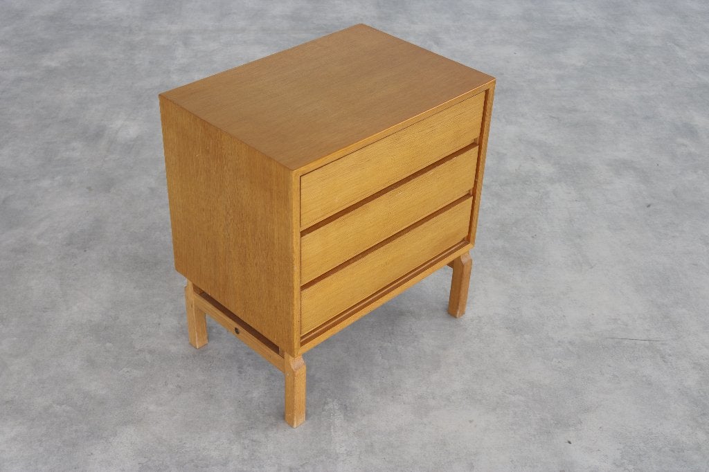 Vintage |adenkast | kast | jaren 60 | zweeds, Huis en Inrichting, Gebruikt, ., Eikenhout, 3 of 4 laden