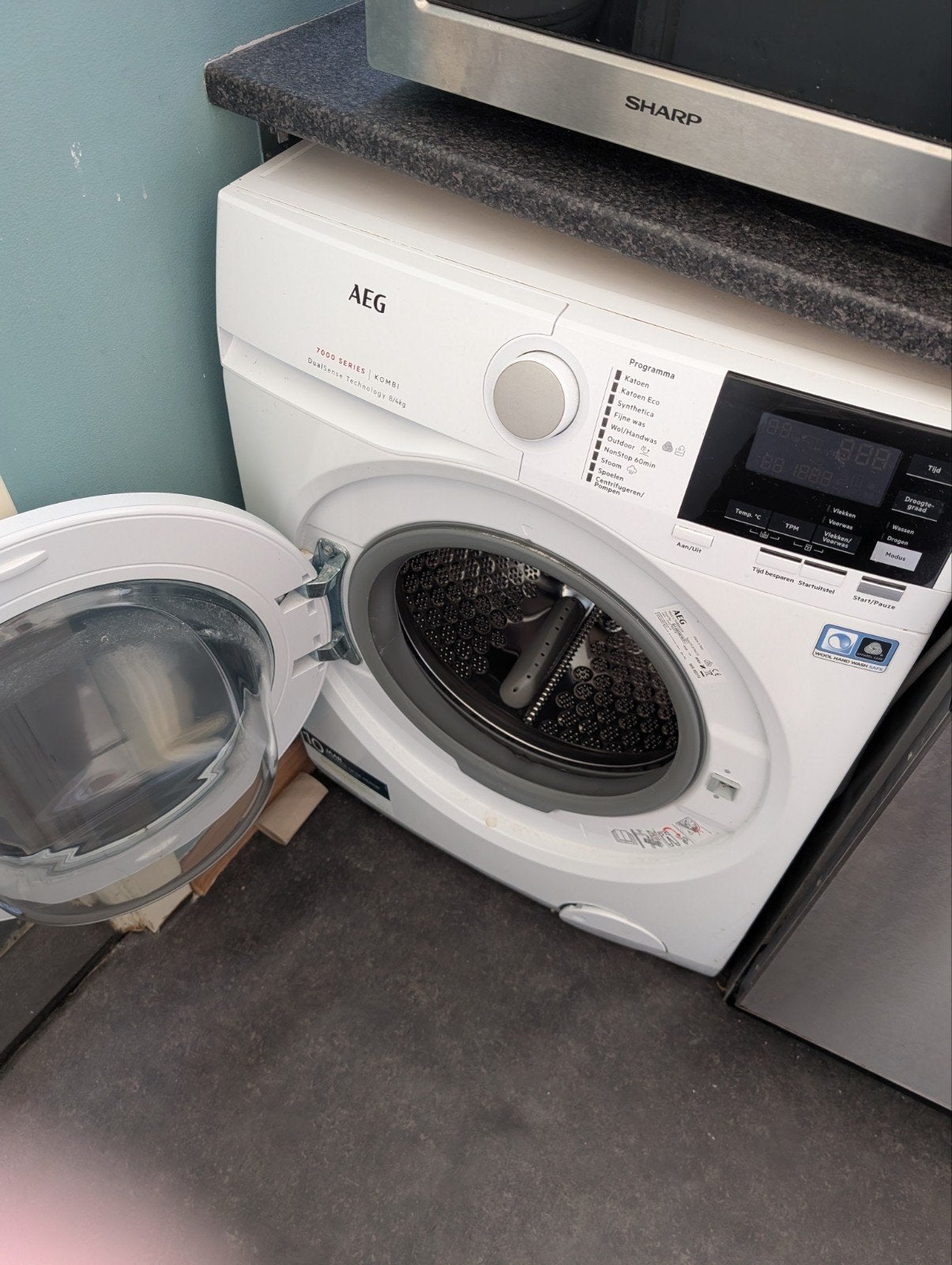 AEG 7000 Serie KOMBİ Wasmachine/Droger 8/4kg DualSense, Ophalen of Verzenden, 85 tot 90 cm