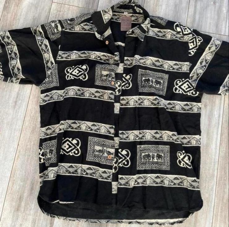 Mooie Olifanten Blouse Vest uit Ghana - TOM TAILOR - Maat L, Ophalen of Verzenden, Zo goed als nieuw, Zwart, Halswijdte 41/42 (L)