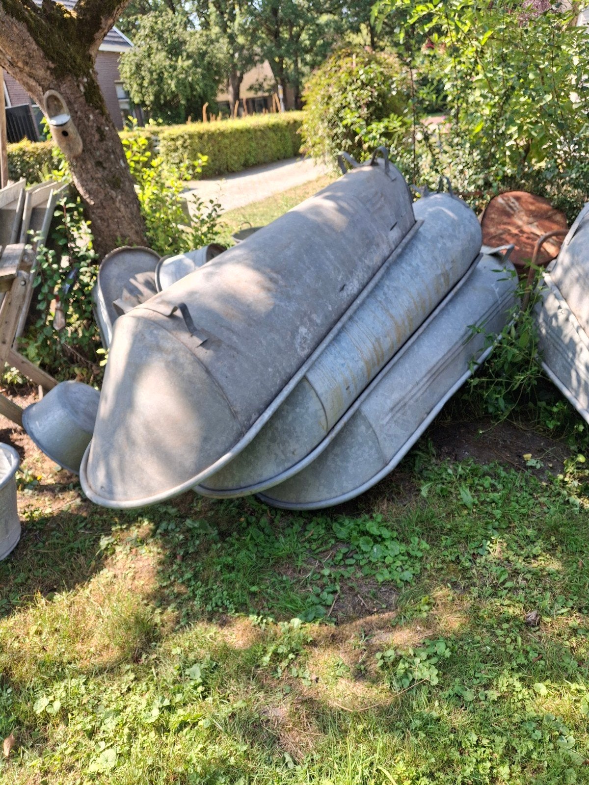Grote zinken baden - badkuip, plantenbak, bloembak, ijsbad, Tuin en Terras, Bloembakken en Plantenbakken, Ophalen
