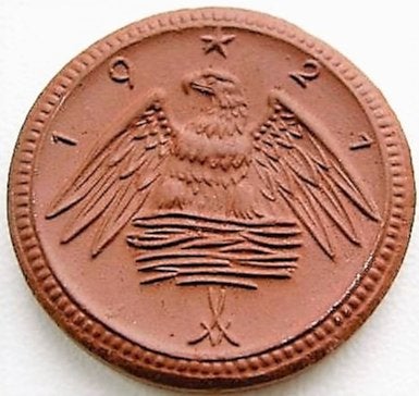 Meissen porselein munten Duitse Staten Sachsen 1921 noodgeld, Ophalen of Verzenden, Duitsland, Setje