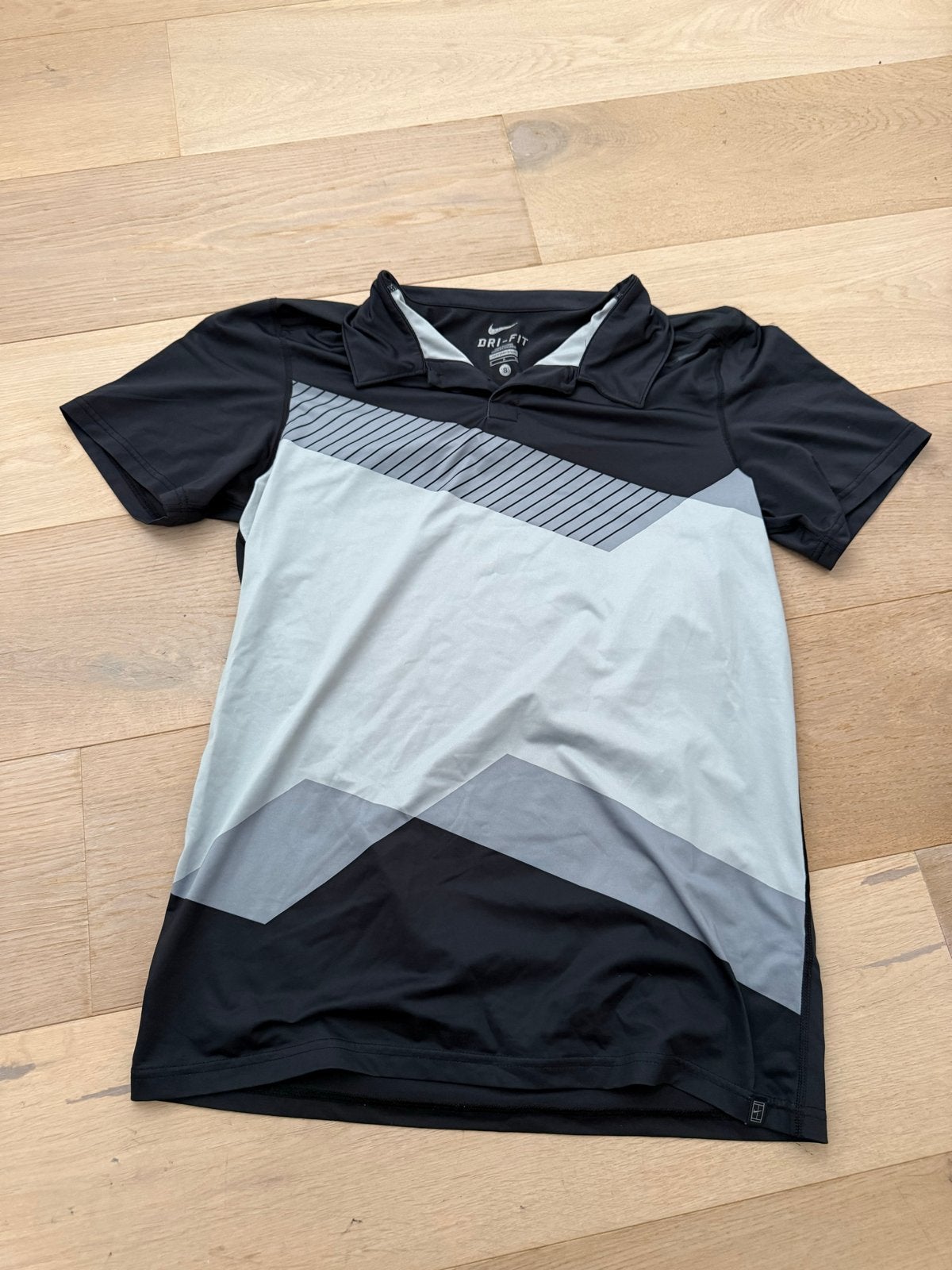 Nike Dri-FIT Polo Shirt Zwart/Grijs Maat S, Ophalen, Zo goed als nieuw, Maat 46 (S) of kleiner, Zwart