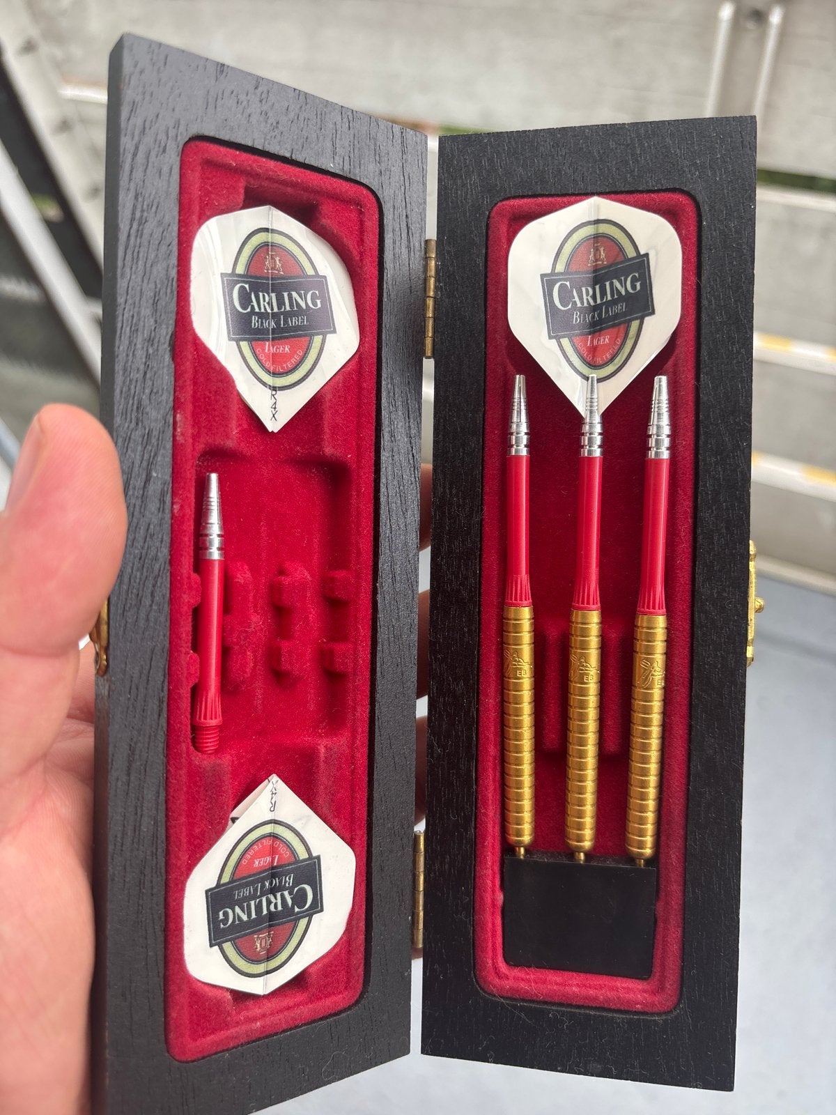 Unieke gouden dartset Eric Bristow - Nooit gebruikt, Ophalen of Verzenden, Nieuw, Pijlen