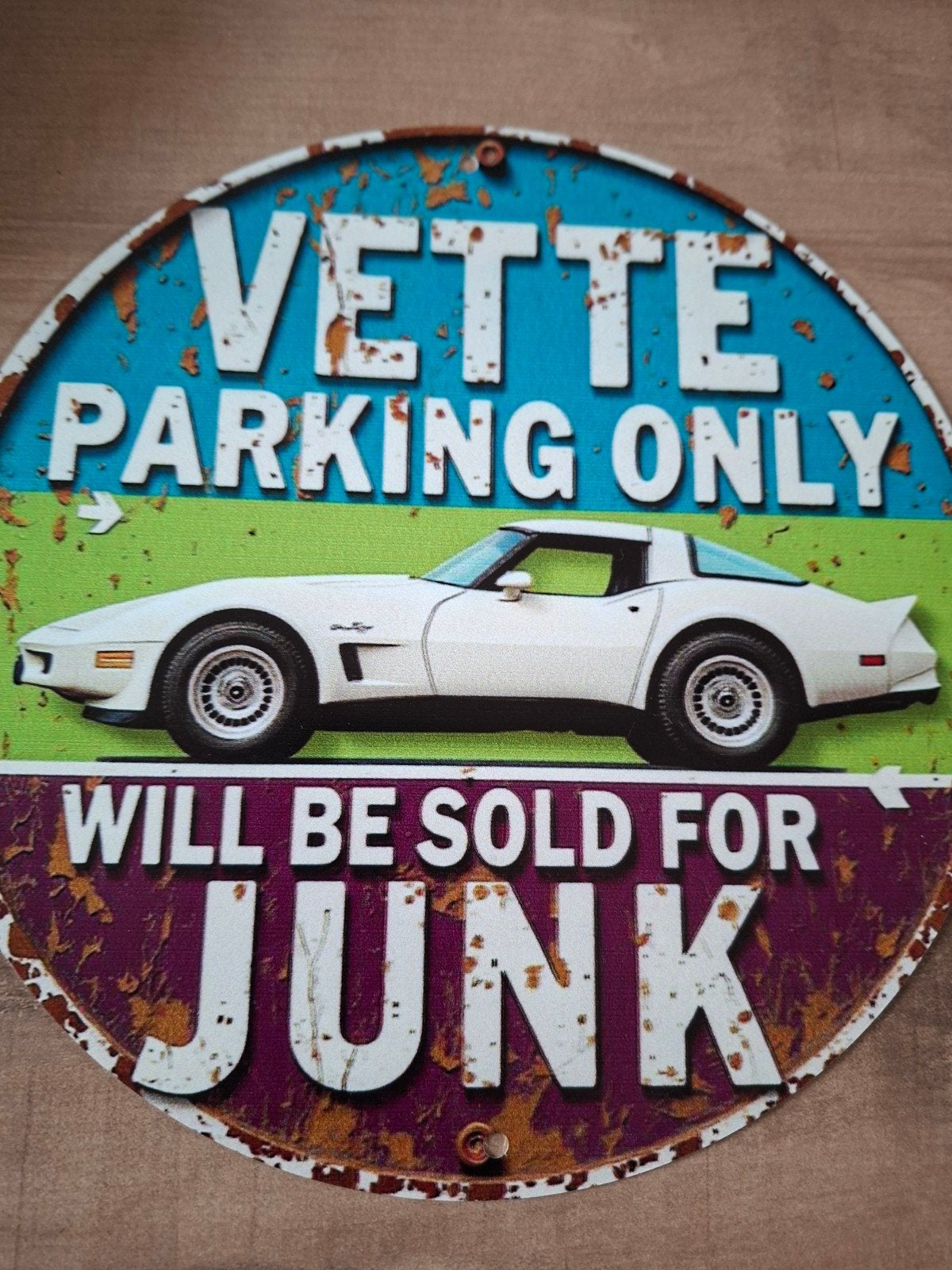 Metalen bord Vette Parking Only 20 cm, Ophalen of Verzenden, Gebruikt, Reclamebord
