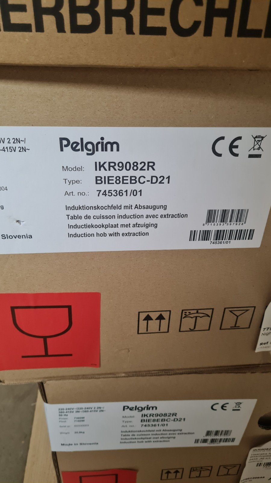 Pelgrim IKR9082R Inductiekookplaat met afzuiging, Witgoed en Apparatuur, Kookplaten, Ophalen, Nieuw, 4 kookzones, Inbouw