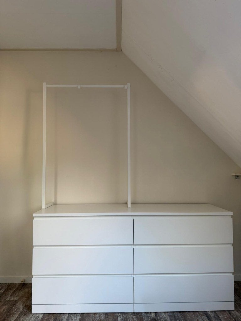 IKEA Malm Commode met Nordli Kledingrek, Ophalen, Overige materialen, 5 laden of meer, 150 tot 200 cm