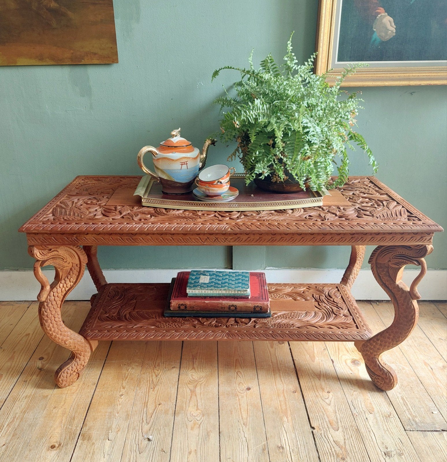 Lucky Vintage Balinese Salontafel of bijzettafel handmade, Ophalen