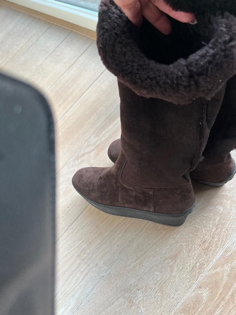 Tod's lammy laarzen, Hoge laarzen, Bruin, Ophalen of Verzenden, Zo goed als nieuw