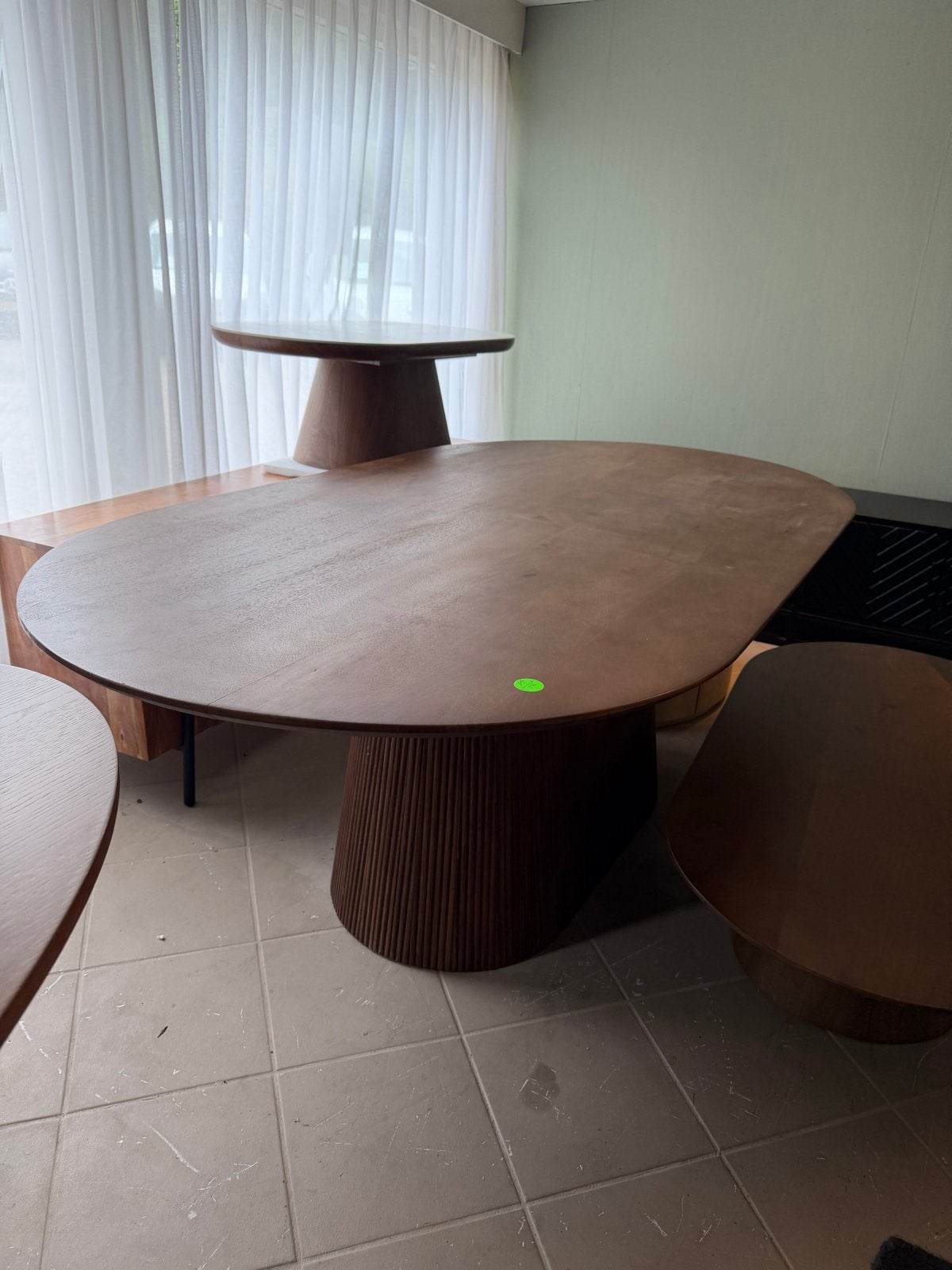 Nieuwe Deense Ovale Eettafel Mangohout Walnoot 200x110x76cm, Ophalen, Japandi, 100 tot 150 cm, Nieuw