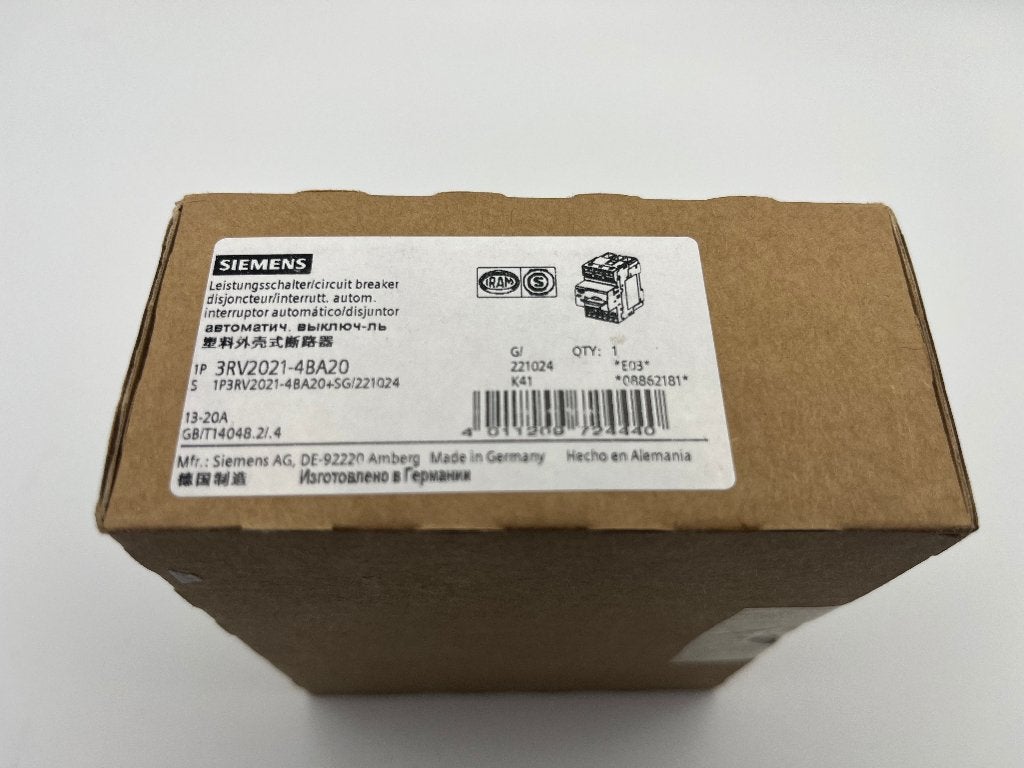 Siemens 3RV2021-4BA20 Circuit breaker Nieuw OVP, Verzenden, Nieuw, Siemens Prinses Beatrixlaan 800, 2595 BN Den Haag info@siemens.com