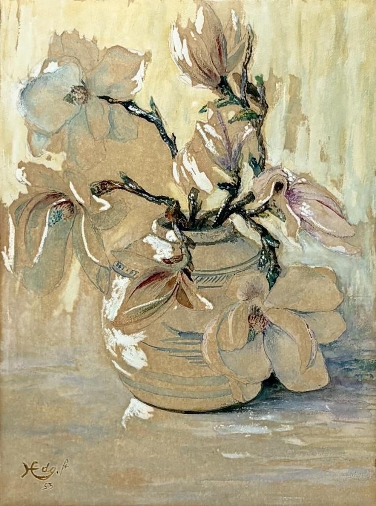 1290. Gouache, Hendrik de Groot – stilleven, 1953, Ophalen of Verzenden