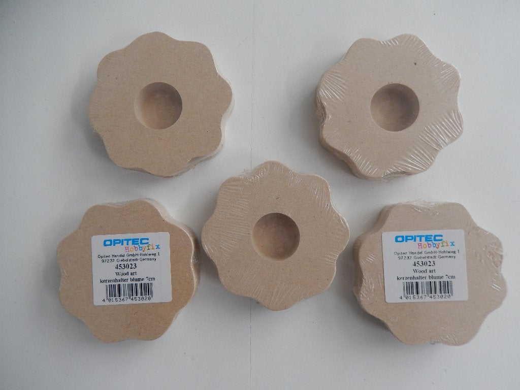 Nieuw  Opitec 5x kaarsenhouder/ standaard kandelaar bloem, Hobby en Vrije tijd, Knutselen, Beschrijfbaar, Nieuw, Knutselwerk, Overige merken
