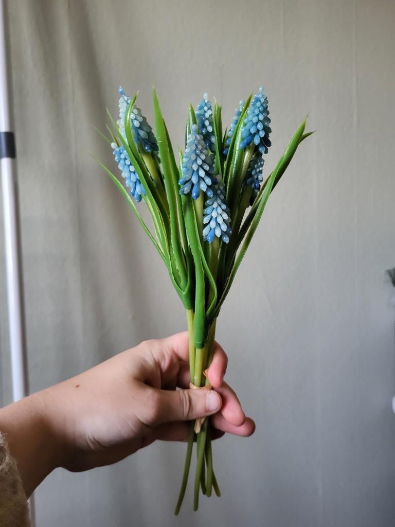 Nep bosje blauwe druifjes - Kunstbloemen, Binnen, Kunstbloem, Nieuw, Ophalen of Verzenden