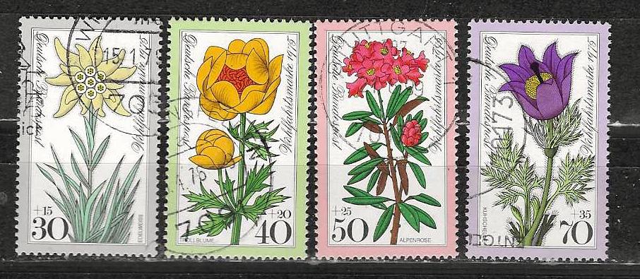 Bloemen 5 BRD 867-870, Ophalen of Verzenden, Gestempeld, Dier of Natuur