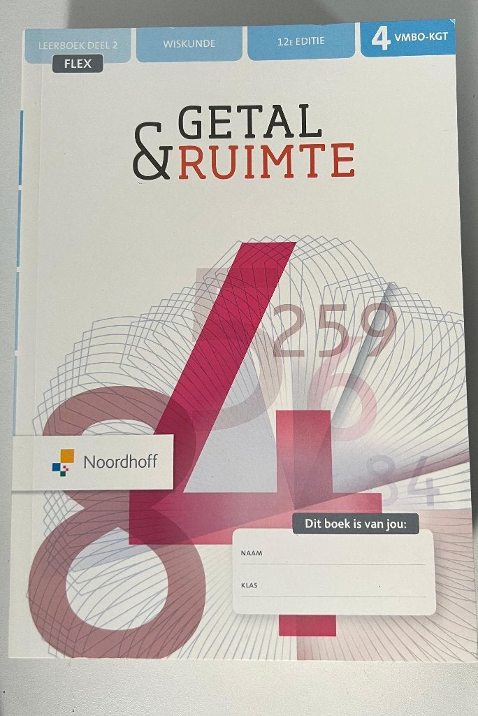 Getal en ruimte Wiskunde 4 VMBO KGT Leerboek deel 2, Boeken, Ophalen of Verzenden, Zo goed als nieuw, VMBO