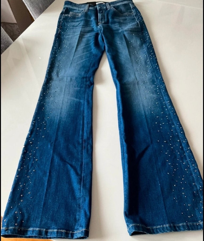 Cambio flared jeans paris  strass met label maat 32, Cambio, Blauw, Nieuw, Ophalen of Verzenden
