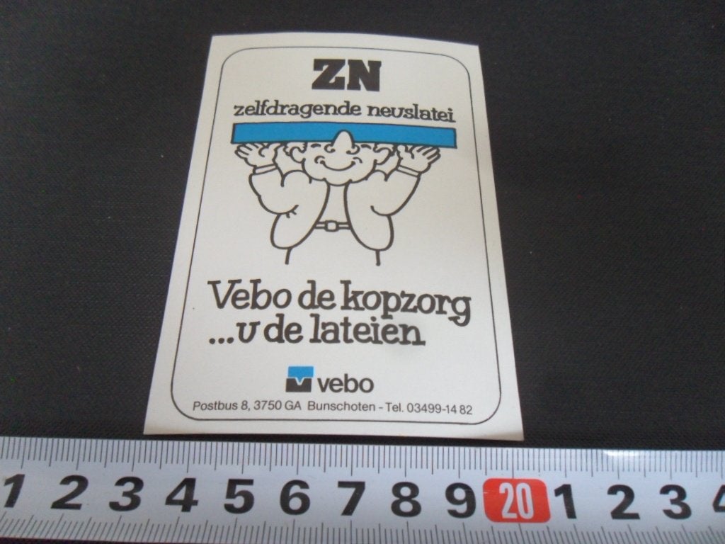 sticker Bunschoten VEBO de kopzorg ... u de lateien, Ophalen of Verzenden, Zo goed als nieuw