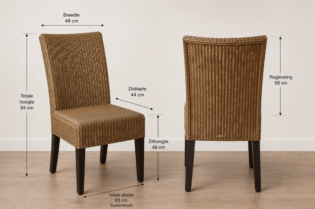 22 Lloyd Loom eetkamerstoelen – horeca kwaliteit rotan riet, Ophalen, Gebruikt, Bruin, Hout