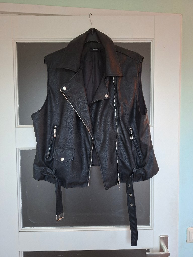 Stoere dames gilet, Ophalen, Zwart, Maat 46/48 (XL) of groter, Pescara