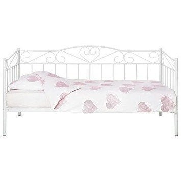 Bedbank wit, Huis en Inrichting, Ophalen, Gebruikt, 90 cm, Eenpersoons