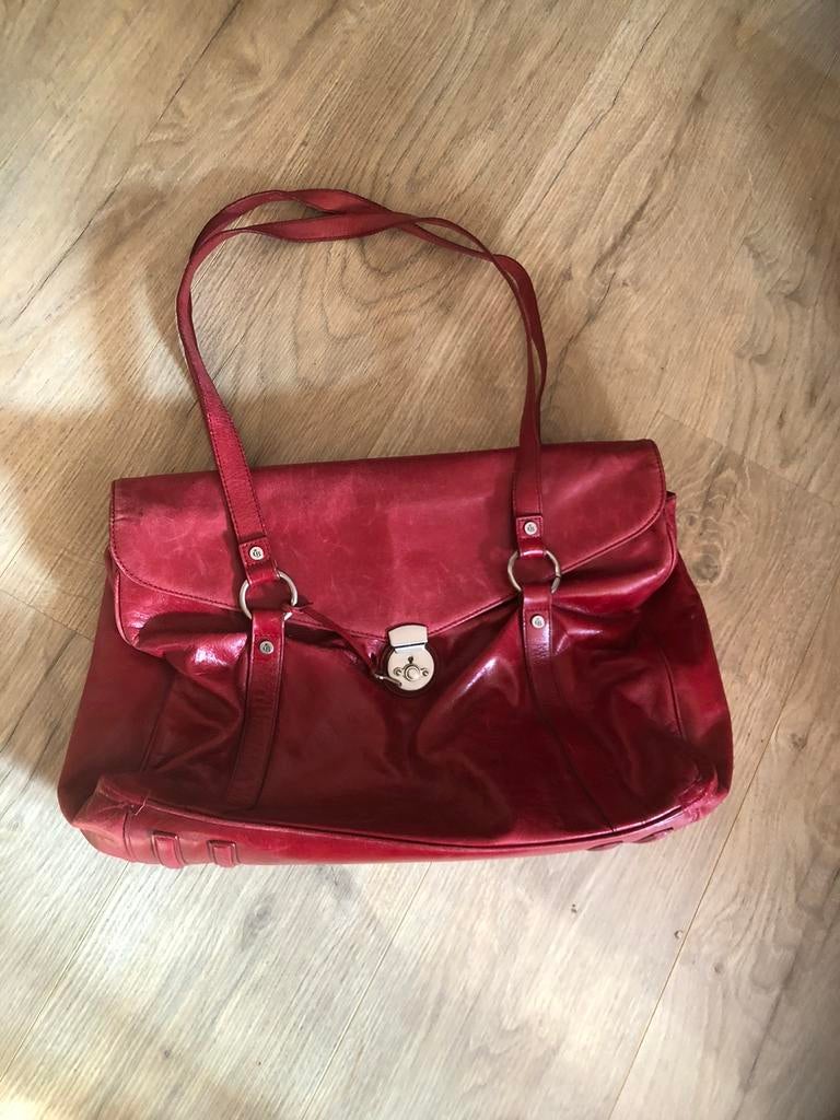Castelijn en Beerens damestas voor de laptop rood leer, Verzenden, Zo goed als nieuw, Rood, Handtas