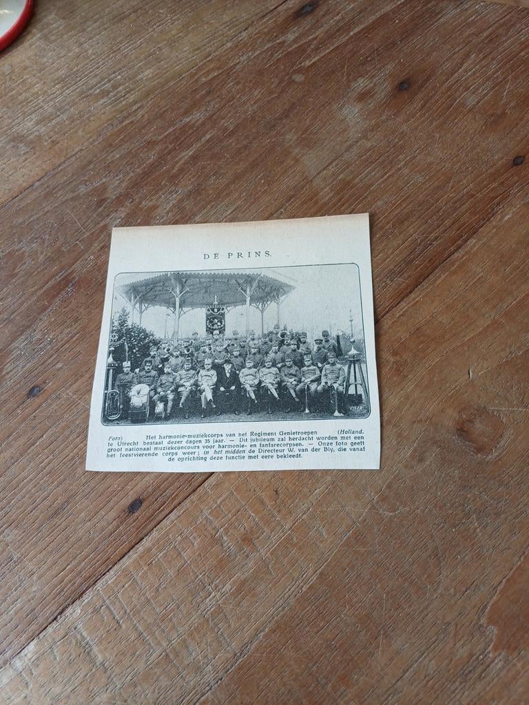 Knipsel harmonie regiment genietroepen Utrecht 1923, Ophalen of Verzenden, 1920 tot 1940, Knipsel(s)